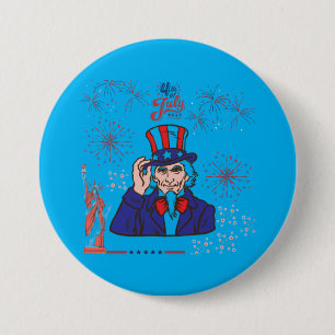 Brave hearts celebration azure 7.5 cm round badge