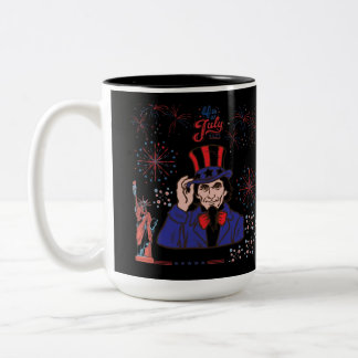 Brave hearts celebration black Two-Tone coffee mug