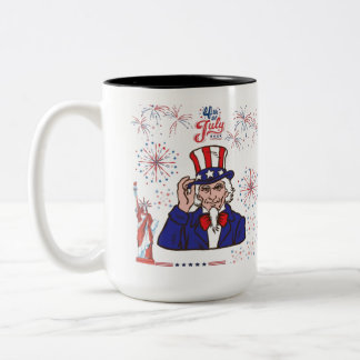Brave hearts celebration black & white Two-Tone coffee mug