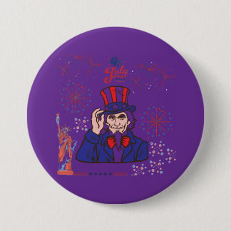 Brave hearts celebration royal purple 7.5 cm round badge