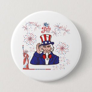 Brave hearts celebration white 7.5 cm round badge