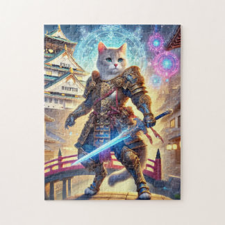 Brave Hero Cat of Fantasy Osaka Castle Town Jigsaw Puzzle