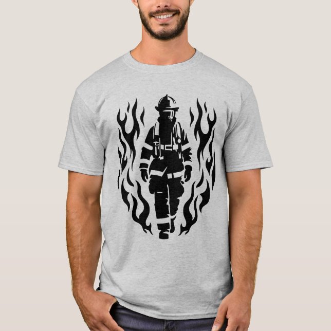 Brave Hero Fireman Firefighter T-Shirt (Front)