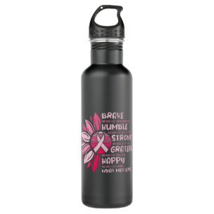 Brave Humble Breast Cancer Awareness Sunflower 710 Ml Water Bottle