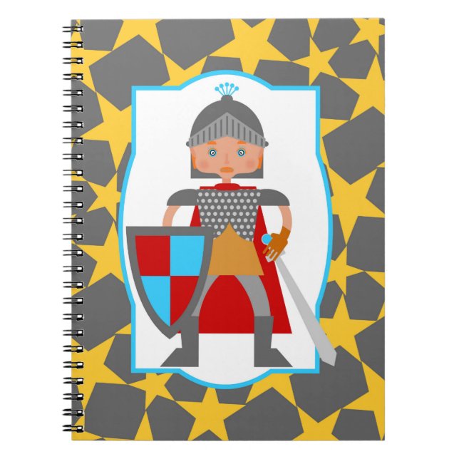 Brave Knight Boy Birthday Gift Notebook (Front)