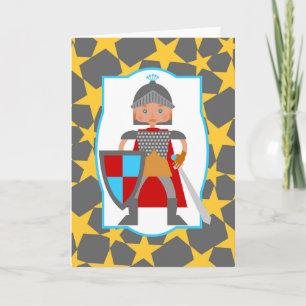 Brave Knight Boy Birthday Party Card