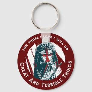 Brave Knight Quote Key Ring