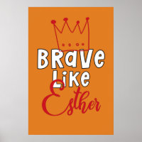 Brave Like Esther - Inspiring Jewish Purim Art