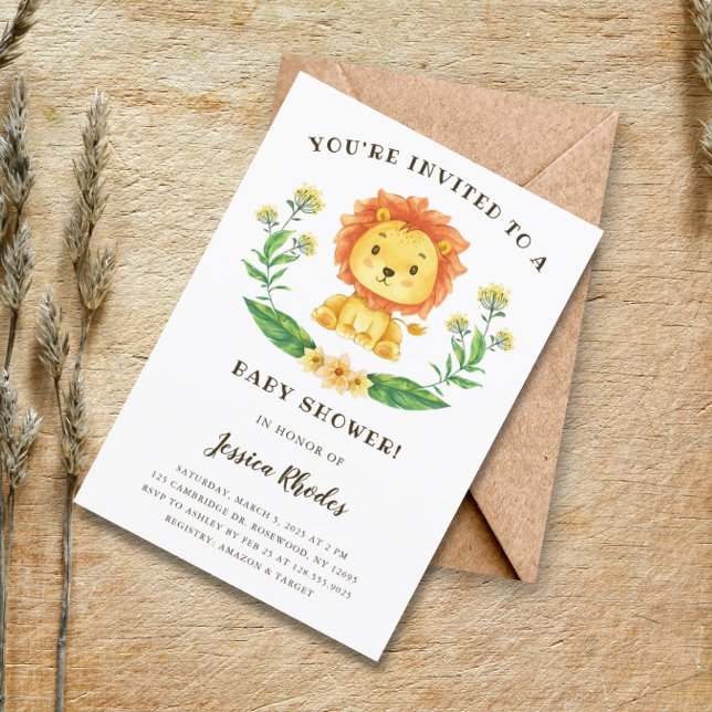 Brave Lion Baby Shower Invitation (Creator Uploaded)
