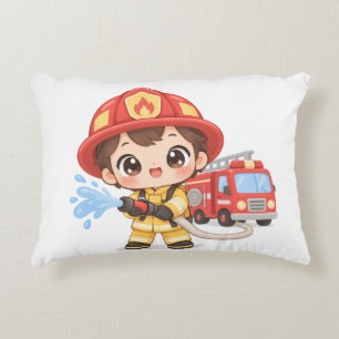 Brave Little Firefighter Decorative Cushion