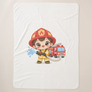 Brave Little Firefighter Sherpa Blanket