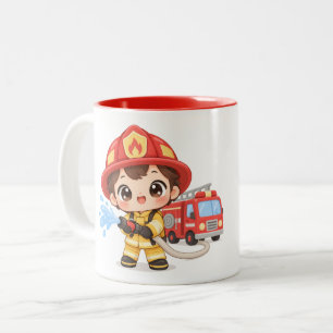 Brave Little Firefighter Two-Tone Coffee Mug