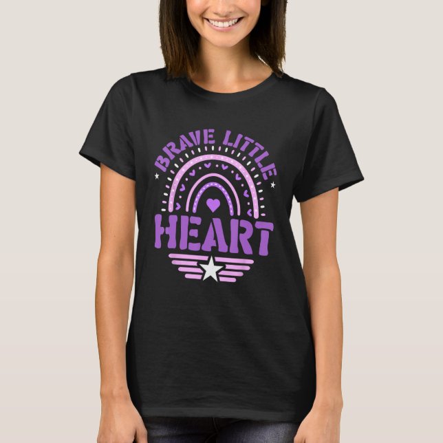 Brave Little Heart Military Child Month Kids T-Shirt (Front)