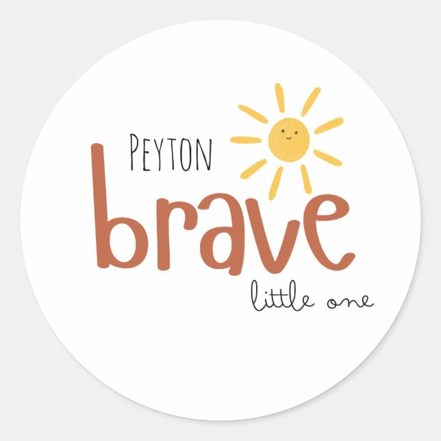 brave little one Custom Name Stickers Labels (Front)