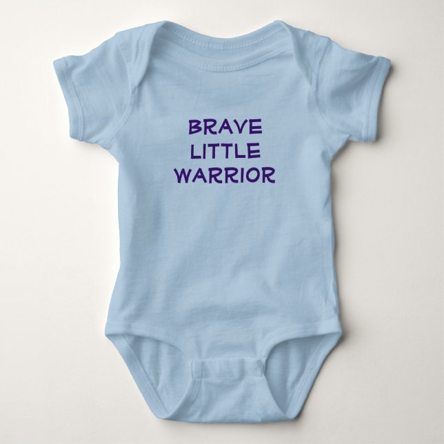 Brave Little Warrior Fighter Baby Boy Romper Baby Bodysuit (Front)