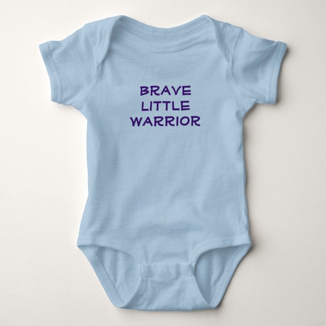 Brave Little Warrior Fighter Baby Boy Romper Bodysuit (Front)