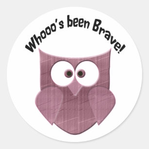 Brave Pink Owl Classic Round Sticker