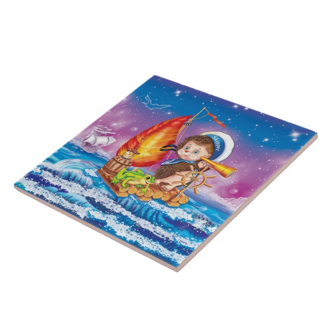 Brave sailor ceramic tile (Side)