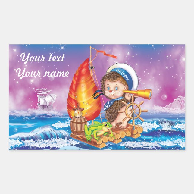 Brave sailor rectangular sticker (Front)