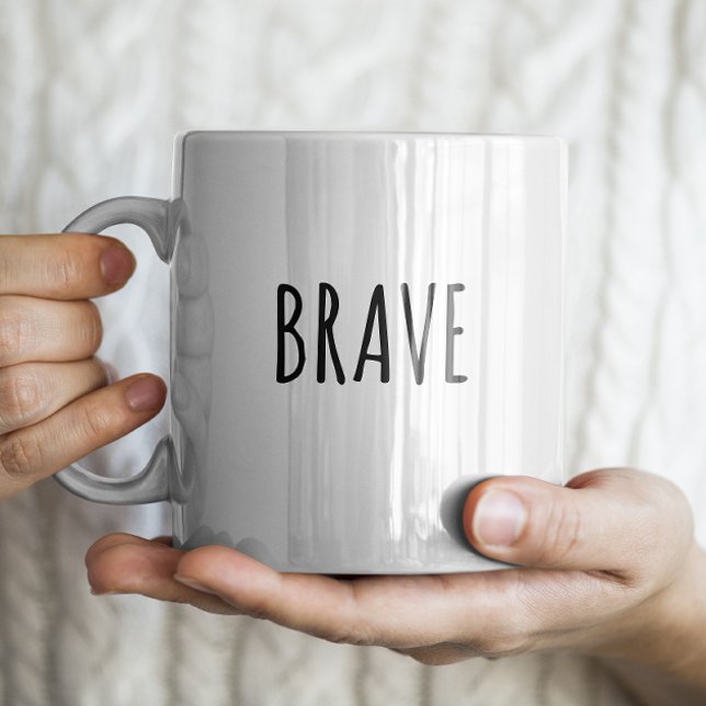 "Brave" Simple Modern Farmhouse Coffee Mug (Creator Uploaded)