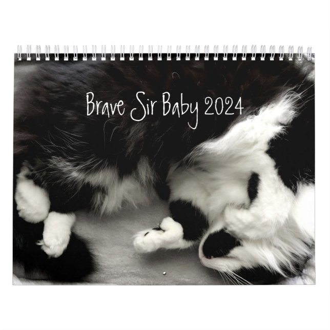 Brave Sir Baby Tuxedo Cat                          Calendar (Cover)