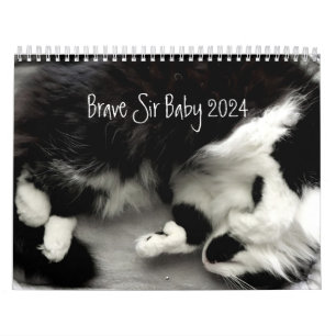 Brave Sir Baby Tuxedo Cat                          Calendar