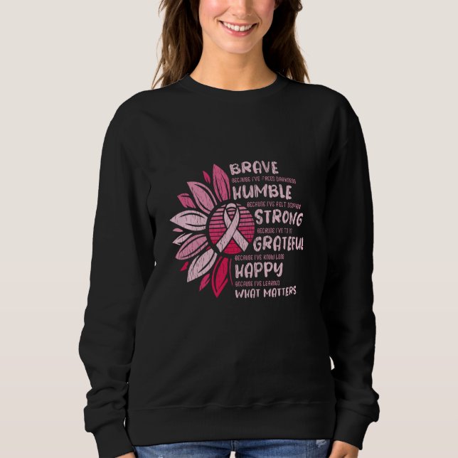 Brave Strong Grateful Breast Cancer Awareness Sweatshirt (Front)
