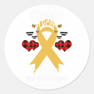 Brave Strong Resilient Childhood Cancer Awareness Classic Round Sticker