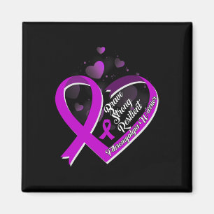 Brave Strong Resilient Fibromyalgia Warrior Awaren Magnet