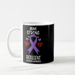 Brave Strong Resilient Overdose Awareness Ribbon L Coffee Mug