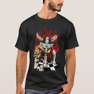 Brave Viking With Chessboard Chess T-Shirt