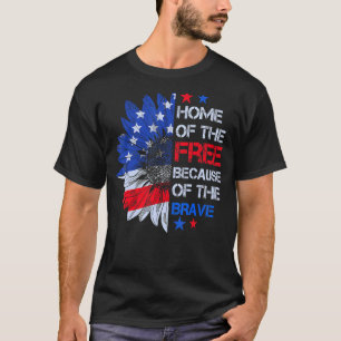 Brave Vintage American Flag Sunflower Patriotic 4t T-Shirt