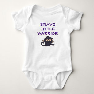 Brave Warrior Funny Cute Cartoon Ninja Monkey Baby Bodysuit