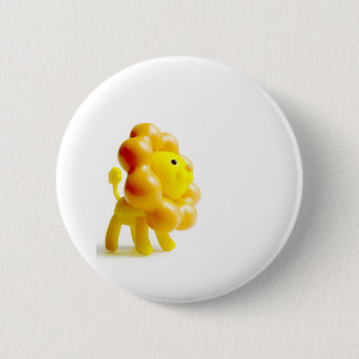brave yellow lion 6 cm round badge