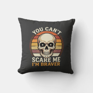 Braver Halloween Skull Retro Horror Design_1 Cushion