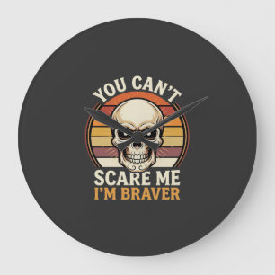 Braver Halloween Skull Retro Horror Design_1 Large Clock
