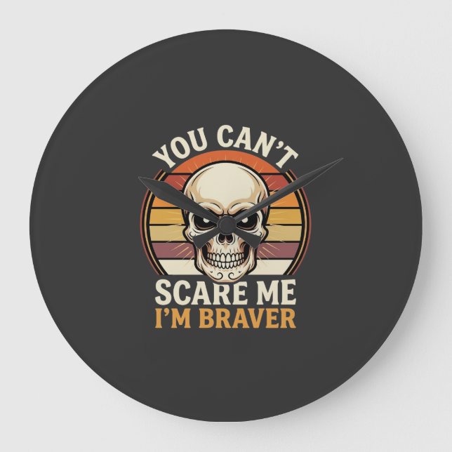 Braver Halloween Skull Retro Horror Design_1 Large Clock (Front)