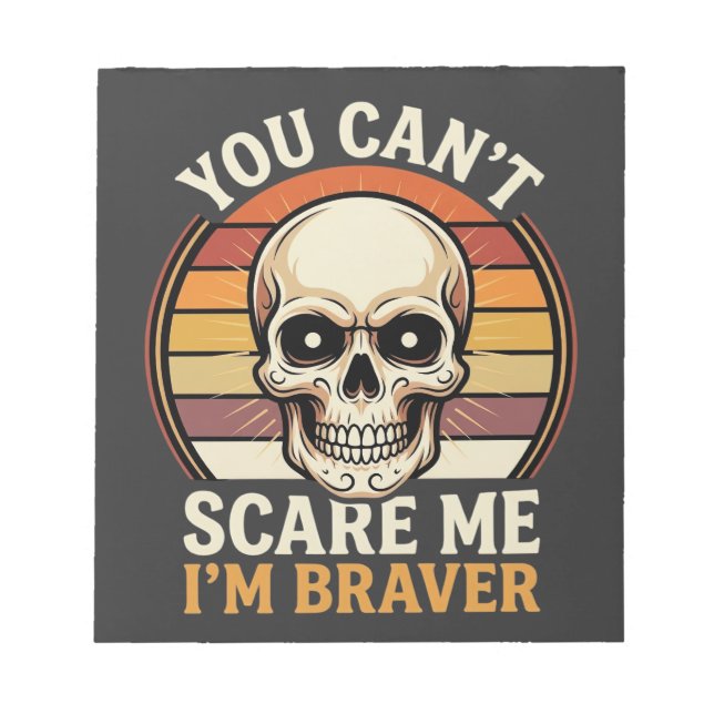 Braver Halloween Skull Retro Horror Design_1 Notepad (Front)