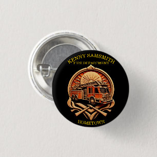 Bravery And Dedication Fire Department 3 Cm Round Badge