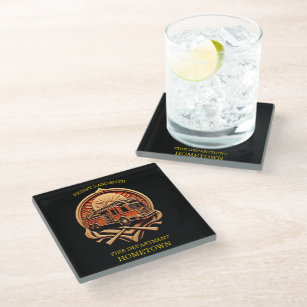 Bravery And Dedication Fire Department Glass Coaster