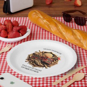 Bravery And Dedication Fire Department Paper Plate