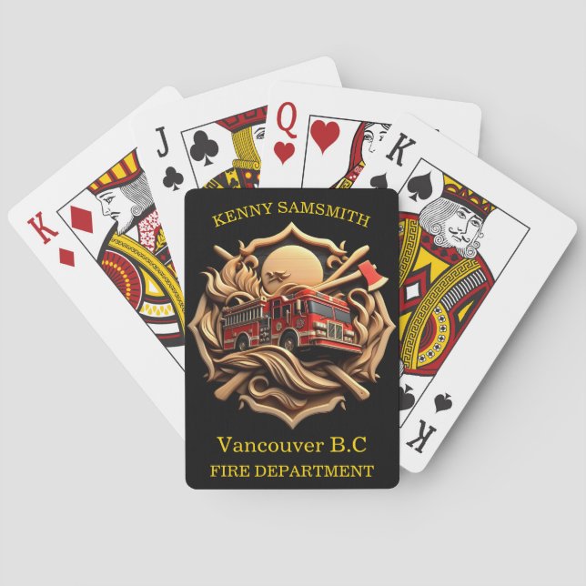Bravery And Dedication Fire Department  Playing Cards (Back)