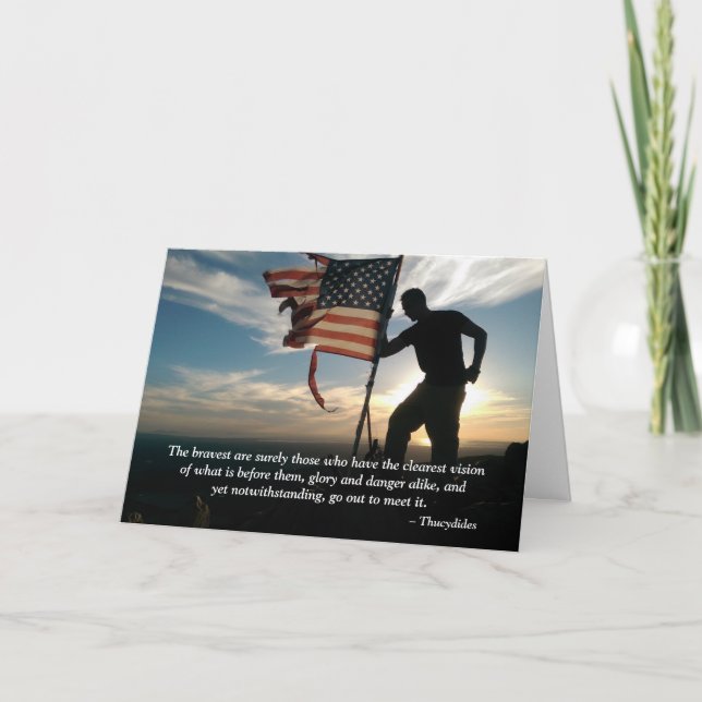 Bravery Patriotic Thank You Greeting Card (Front)