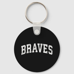 Braves Mascot Vintage Athletic Sports Name Design Key Ring