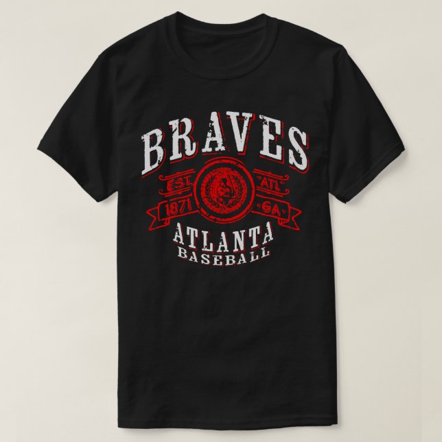 Braves Vintage Baseball TShirt (Design Front)