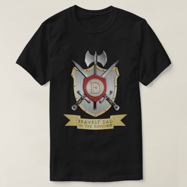 Bravest Dad in the Kingdom Crest T-Shirt (Design Front)