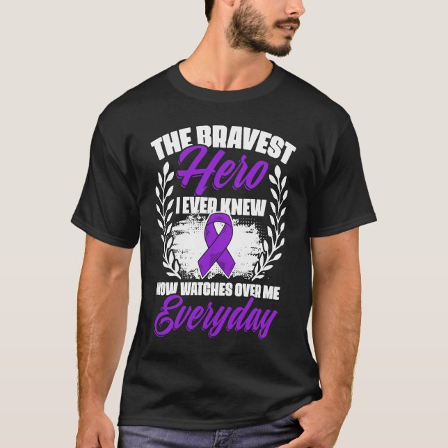 Bravest Hero Ever Knew  Lupus Purple Ribbon Lupus  T-Shirt (Front)