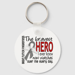 Bravest Hero I Ever Knew Brain Tumour Key Ring