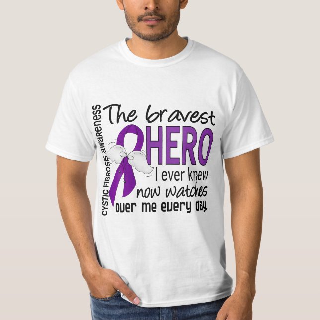 Bravest Hero I Ever Knew Cystic Fibrosis T-Shirt (Front)