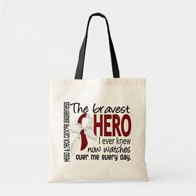 Bravest Hero I Ever Knew Head and Neck Cancer Tote Bag (Front)